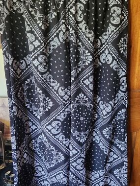 Black & White Paisley Wide-Leg Jumpsuit